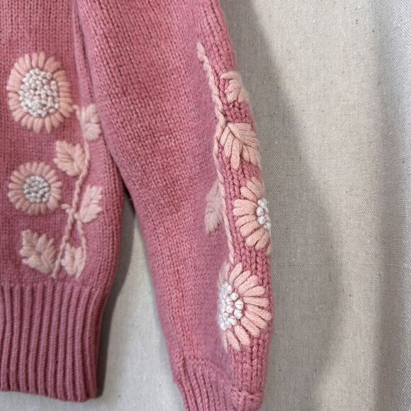 LoveShackFancy Union Collared Pullover in Rose Blush Size XS - Picture 5 of 16